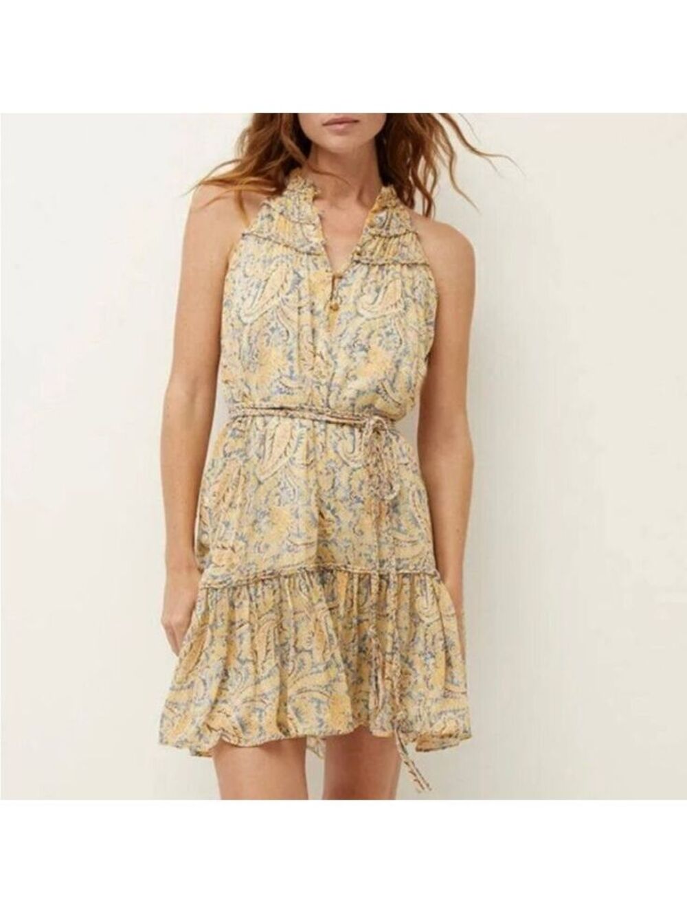 Veronica Beard Dria Sleeveless Silk Paisley Print Mini Dress Size 6